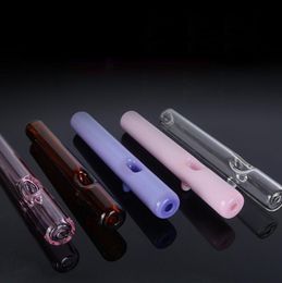 Colourful Pyrex Glass Bong Mini Portable Pipe Tube Philtre Innovative Design Handpipe Handmade Smoking High Quality Hot Cake DHL Free