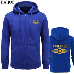 gaming hoodie UK - New Hoodies men Fashion Vault -Tec logo Gaming Video Game Fallout print Casual Apparel Hoodies Sweatshirts Men Outerwear Hoody