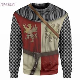 LIASOSO The New Hoodie Custom Retro Mediaeval Polish Knight Apparel Harajuku Fashion Sweatshirt Unisex Cosplay Casual Zip Jacket