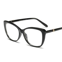 Wholesale-MINCL Frame Cat Glasses Frame Clear Lens 2019 Women Fashiom BranEyewear Optical Black Computer Eyeglasses NX