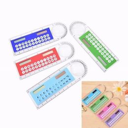 10cm Ruler Portable Calculators Students Count Solar Card Mini Multi-function Calculator Magnifying Glass Office & School Supplies SN1128