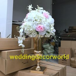 new style Gold Chandelier Votive Candle Holder Metal Candelabra Centrepiece For Wedding Table decor625