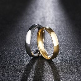 DOTIFI 316L Stainless Steel Rings For Women 4mm Simple FashionEngagement Wedding Ring Jewelry