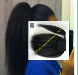 African american texture Brazilian Curly Afro Kinky Straight Hair Drawstring Ponytail For Black Women Professional Excellent Quality 1b