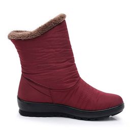 Hot Sale-Winter Women Snow Boots Ladies Waterproof Warm Ankle Boots Wedges Platform Plush Shoes Female Botas Mujer Zapatos
