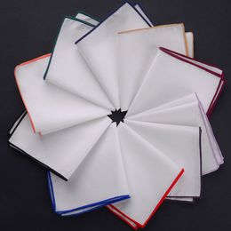 Men Solid Hankerchief 20 Colours white cotton Pocket square Napkin kerchief mocket men's noserag For Wedding Party Christmas gift