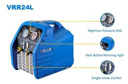 220v Gas Refrigerant Recycling Machine VRR 24L Digital Manifold Refrigerant Recovery Unit Air Conditioning Repair Tool Gauge