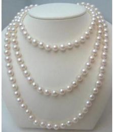 Single Strand Beaded Necklaces 9-10mm Round South Sea White Pearl Necklace 39 Inch 14k Gold Clasp