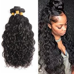 Malaysian Unprocessed Human Hair Raw Hair Extensions Water Wave Bundles Wholesale Wet And Wavy