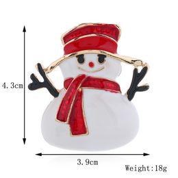 Fashion-New European and American Fashion Cartoon Christmas Snowman Brooch