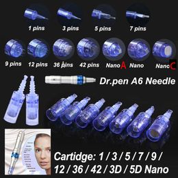 50pcs Needle Cartridge For 9/12/36/42 nano pin dermapen tips Microneedle Rechargeable wireless Derma Dr Pen A6