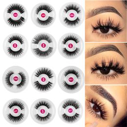 1 Pair 6D Faux Mink Hair False Eyelashes Natural Long Eyelashes Feathery Wispy Lashes Makeup Beauty Extension