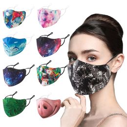 DHL designer face mask adult black reusable masks Clown starry sky tower Adjustable ear buckle soft breathable anti dust mouth facemask