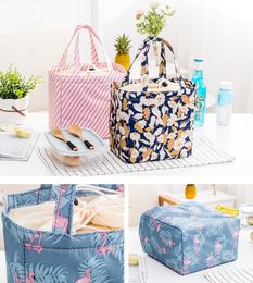 Portable Flamingo Lunch Bag Cooler Bag Thermal Insulation Bags Travel Picnic Food Lunch box bag for Kids Adults WCW547