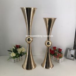 New style Gorgeous metal gold big and large aisle flower stand for wedding stage decoration senyu0180