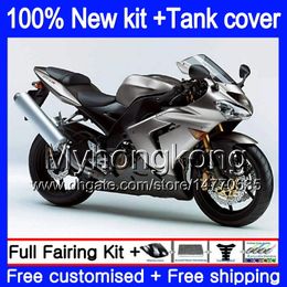 Body +Tank For KAWASAKI ZX1000 CC ZX 10 R ZX-10R 2004 2005 214MY.33 Titanium Sale ZX10R 04 05 ZX1000C 1000CC ZX 10R 04 05 ABS Fairings