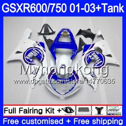 +Tank For SUZUKI Lucky Strike blue GSX-R750 GSXR 750 600 K1 GSXR600 01 02 03 294HM.31 GSX R600 R750 GSXR-600 GSXR750 2001 2002 2003 Fairings