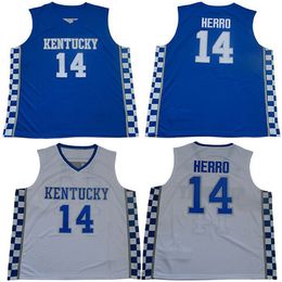 Men 14 Tyler Herro Custom Kentucky college jerseys blue white customize university basketball wear adult size stitched jersey mix order