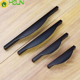 2.5'' 3.75" 5" 6.3" Unique Kitchen Cabinet Handle Knob Matte Black Dresser Pull Drawer Pulls Handle Knobs Modern Cupboard Handle