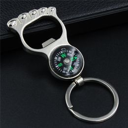 New multi-function unisex foot-shaped bottle opener mountaineering metal mini compass bottle opener key ring kitchen tool ST115