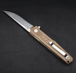 Promotion 2 Handle Colours Ball Bearing Flipper Folding Knife D2 Satin Blade Fast Open Survival Folding Knives EDC Pocket Knives