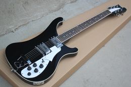 Factory Custom Black Electric Guitar with 6 Strings,Chrome Hardware,White Pickguard,Dots Fret Inlay,Can be Customized