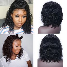 HD Lace Wig Short Natural Wave Human Hair 13x4 Frontal Bob Wigs Mongolian Remy Hair for Women