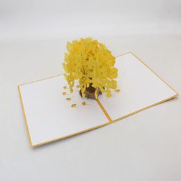 Handmade 3D Tree Greeting Cards Invitation Thank You Postcard For Birthday Christmas Festive Party Supplies