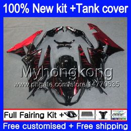 Body +Tank For KAWASAKI ZX636 ZX-6R 2009 2010 2011 2012 206MY.36 ZX 636 600CC 6 R ZX-636 ZX600 ZX 6R ZX6R 09 10 11 12 Fairings Red flames