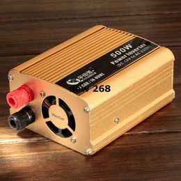 Freeshipping BEAUTY-CAR 500W Car Vehicle DC 12V to AC 220V Power Inverter Adapter Converter w/ USB Port - Gold