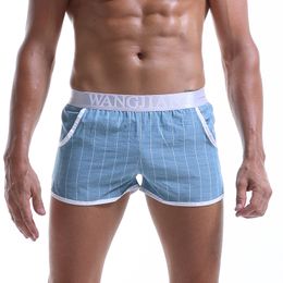 Men Boxer Shorts Underwear Cotton Pocket Loose Paid Men Comfy Homewear Sexy Pouch Male Underpants Quality Mens Casual Panties Underwear