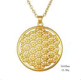 Egyptian Style Flower of Life Pendant Myth Life Symbol Zinc Alloy Necklace