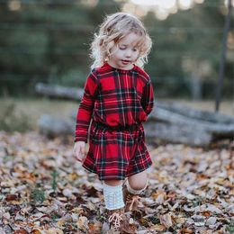 Baby Girl Dresses Casual Kids Clothing 2019 Spring Baby Girls Clothes Red Plaid Dresses Party Princess Formal Dresses Children Clothing 1-5Y