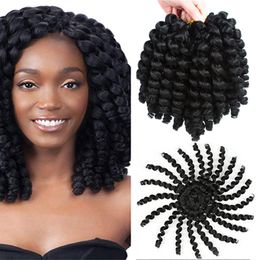 Pack of 5 Jamaican Bounce Crochet Hair Wand Curl Synthetic Hair Crochet Braids 8 Inch 20 Strands/Pack Afro Kinky Braiding Hair