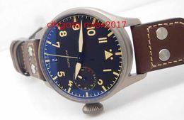 Mens Super ZF Factory Best Quality Asia 23J Automatic Movement Power Reserve watch Black Dial Brown Riveted Calf Leather Mens Watch Watch