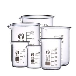 Lab Supplies 1 pack of 10 Borosilicate GLass beaker all sizes chemical experiment Laboratory Equipment All sizes