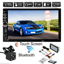 Freeshipping Kroak Universal 7'' HD Touch Screen 2Din Car Radio MP5 MP3 FM AUX Player Bluetooth USB With Camara