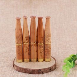 Manufacturer directly sells removable double-filter yew carved wooden cigarette holder for gifts wooden pipe