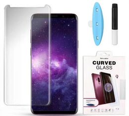 adhesive for screen protector Australia - 3D Curved Full Glue UV Liquid Tempered Glass For Samsung S20 ultra S10 S9 Plus S10e Note 10 9 Full Adhesive Screen Protector UV Light
