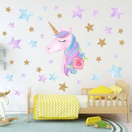 9 Styles Cartoon Cute horse Star Heart Wall Stickers Wallpaper DIY Stickers Home Wall Decals Kids Bedroom Girls Room Decor M1532