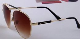 Luxury-Brand Designer Green lens Sunglasses Classic Pilot Sun glasses gold frame for Men Women glasses UV400 62mm lens come box tom