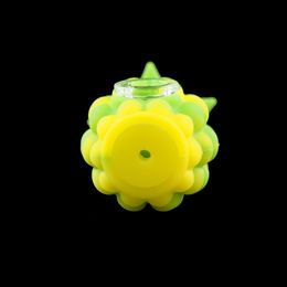 2.8'' smoking pipe pineapple Hookahs silicone hand pipes Glass Bong Water bowl tobacco Oil Rigs Portable with keychain IP