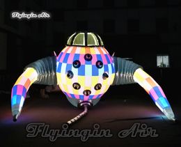 Customized Giant Inflatable Alien Invaders Lighting Spaceship Model 6m Blow Up UFO With Led Lights For Concert Stage Background Decoration