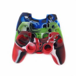 Multi-farben Camouflage Silikon Gummi Fall Haut Grip Abdeckung Fall Für PS4 Controller Joystick Gamepad Äußere Fall