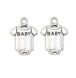 200pcs/lot Antique Silver Plated Baby Coat Cloth Charms Pendant fit Making Bracelets Jewelry Findings Accessories Craft DIY 18x12mm