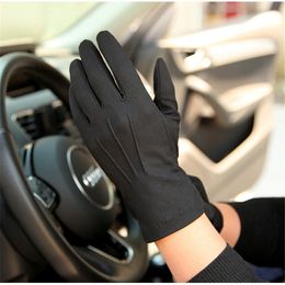 Fashion- Sun Protection Gloves Male Thin Breathable Anti-Slip Driving Gloves Anti-UV Full Fingers Man Mittens SZ105W1