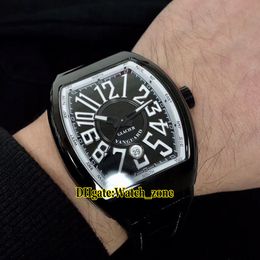 Limited New Vanguard PVD Black Steel Case V45 SC DT GLACIER AC BR.GL ETA2824 Automatic Black Dial Mens Watch Leather/Rubber Strap Watches