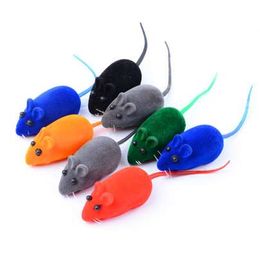 Flocking Mouse Funny Cat Toys Sound Plush Rubber Vinyl Mouse Pet Cat Cat Realistic Sound Toys Interactive Catnip Toy