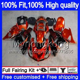 Injection For KAWASAKI ZX 14R ZZR1400 2006 2007 2008 2009 2010 2011 Orange black 223MY.3 ZZR-1400 ZX-14R ZX14R 06 07 08 09 10 11 Fairings