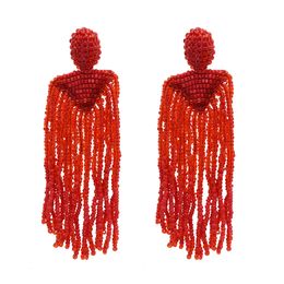 New Bohemian mile-beaded tassel earrings multi-color fashionable ladies trend earrings pendant Women Jewelry Gif